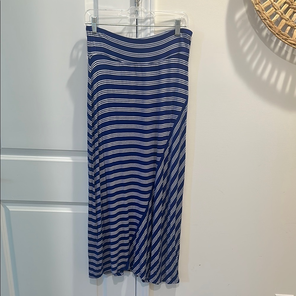 Kensie Blue and White Maxi Skirt